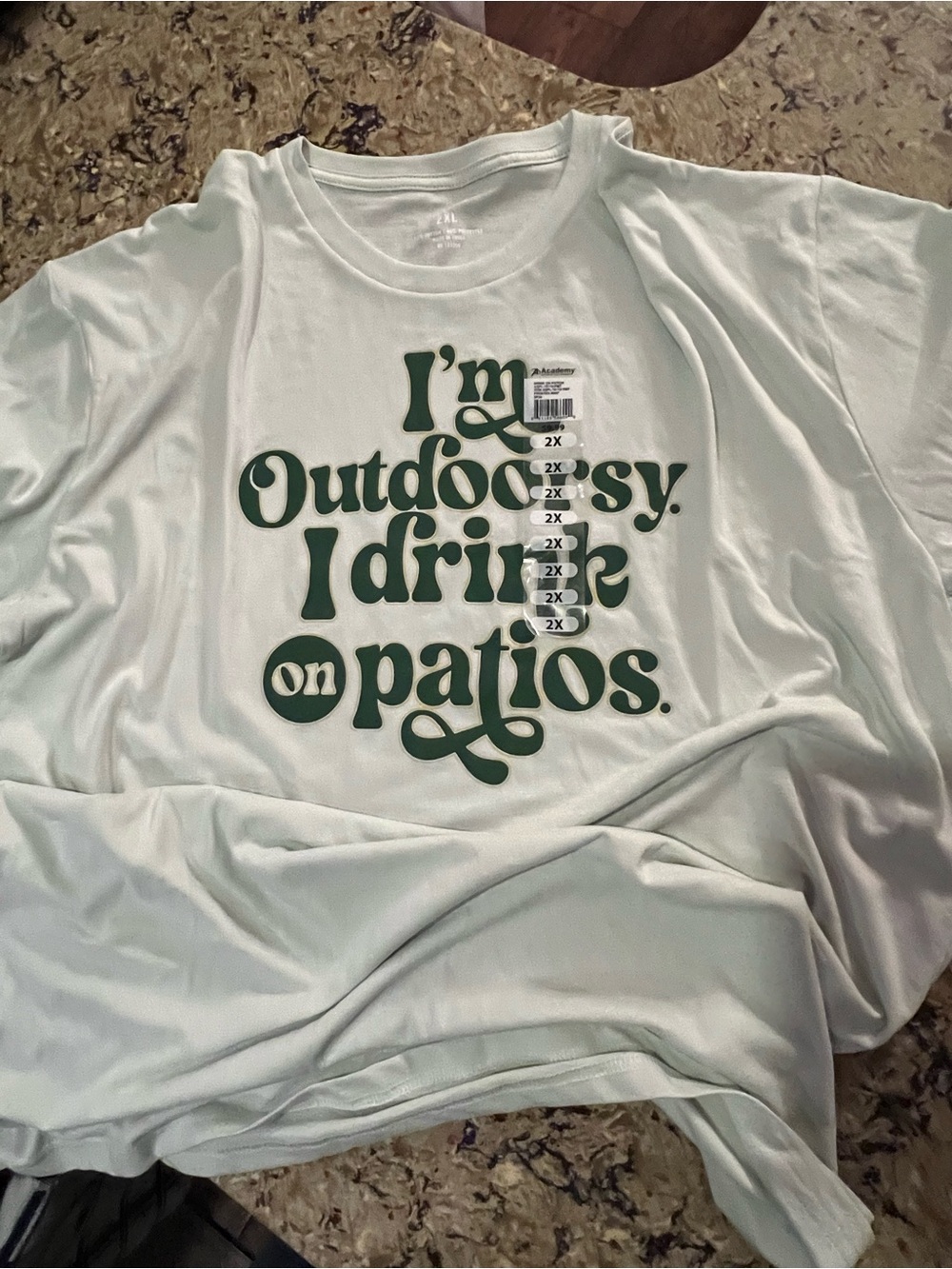 The Academy Brand Light Mint Graphic Tee with Dark Green Text